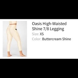 Fabletics Oasis High-Waisted Shine 7/8 Legging in Buttercream Shine XS